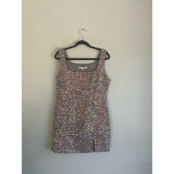 Anthropologie Endless Rose Woman Sequin Tweed Sleeveless Minidress, Size… - Picture 7 of 12
